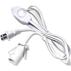 Salt Lamp Cord with Dimmer Control, Betus [Original Replacement] Power Cord with Dim Switch & Clip for All Himalayan Crystal Salt Lamps - UL Listed 6 Feet Long 110V US Standard (White)