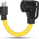 NEMA 5-15P to 14-30R Dryer Adapter Cord, ZDHQLHJ 3 Prong Home Outlet 5-15 Male Plug to 4 Prong 14-30 Dryer Female Receptacle, 15A to 30A Power Adapter, Only for 120V Device, 10AWG