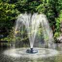Biling Floating Pond Fountain with 660GPH Fountain Pump, Color-Changing LED Lights, 27 FT Power Cord, 3 Spray Patterns, Pond Water Fountain for Outdoor Pond, Black