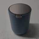 EKO Mini Desk Trash Can with Swing-Top Lid 0.4 Gallon Small Table Round Wastebasket for Office, Home, Car (Blue)