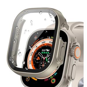 Protector Case Ultra 3 / Ultra 2 / Ultra 49mm Accessories, iWatch Protective Face Cover for Women Men, Tempered Glass Film Hard Bumper for iPhone Watch 49 mm