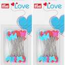 Prym Love Flat Head Pins, 50 Count (Pack of 2), Multicolor