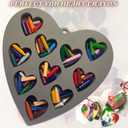 Heart Shaped Cake Pans Heart Silicone Mold for Baking, Large 2 Inches Molds, 10 Cavities Suitable for Ice Cube, Chocolate Mold, Valentines Silicone Molds (2, Grey) (Gray)