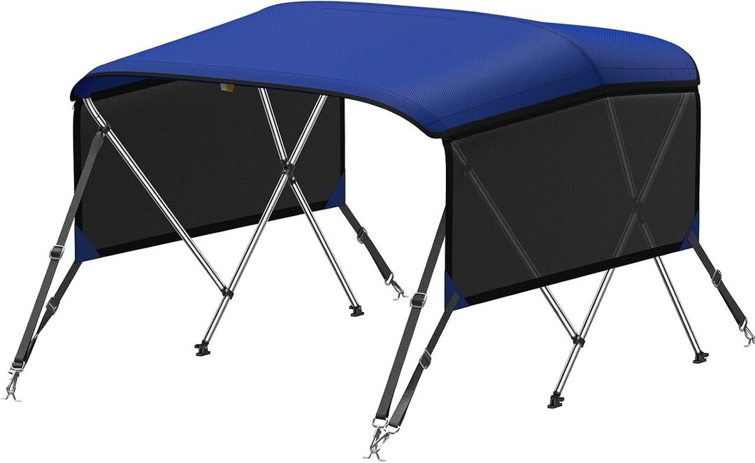 KAKIT Bimini Tops with Mesh Sidewalls (3 Bow 6'L x 46" H x 79"-84" W,Navy)