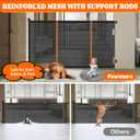 Extra Tall Retractable Baby Gates: 51" High Pet Gate, Extend up to 71" Wide, Mesh Baby Gate with Support Rods Jump-Proof Design for Cats & Large Dogs Tall Dog Cat Gate Indoor Outdoor, Black
