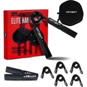 WOD Nation Hand Grip Strengthener, Adjustable Grip Strength Trainer 100LB-300LB | Forearm Strengthener, Wrist Strengthener, Hand Strengthener | Grip Trainer, Hand Gripper, Strength Training Hand Grips