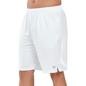 NORTHYARD Men's 10" Athletic Basketball Shorts with Zipper Pockets Quick Dry Lightweight Running Workout Gym Tennis Shorts (White, XL)