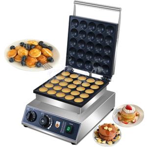 Mini Dutch Pancake Maker,25pcs Mini Pancake Maker Machine,1800W Commercial Electric Poffertjes Grill,Stainless Steel,Temp & Time Control,for Home Kitchen Restaurant,Snack,Desserts.