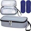 Breastmilk Cooler Bag with Ice Pack, Portable Insulated Breast Milk Storage Cooler Bag, Small Stylish Breastmilk Storage Bag Cooler with Wrist Strap (Grey)