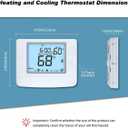 Programmable Thermostat for House, 1 Heat/1 Cool, Extra Large Display, White Backlight