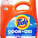 Tide Ultra Odor Defense Plus Oxi Liquid Laundry Detergent, 132 fl oz, 94 Loads, Advanced Odor and Stain Fighting Laundry Detergent Liquid