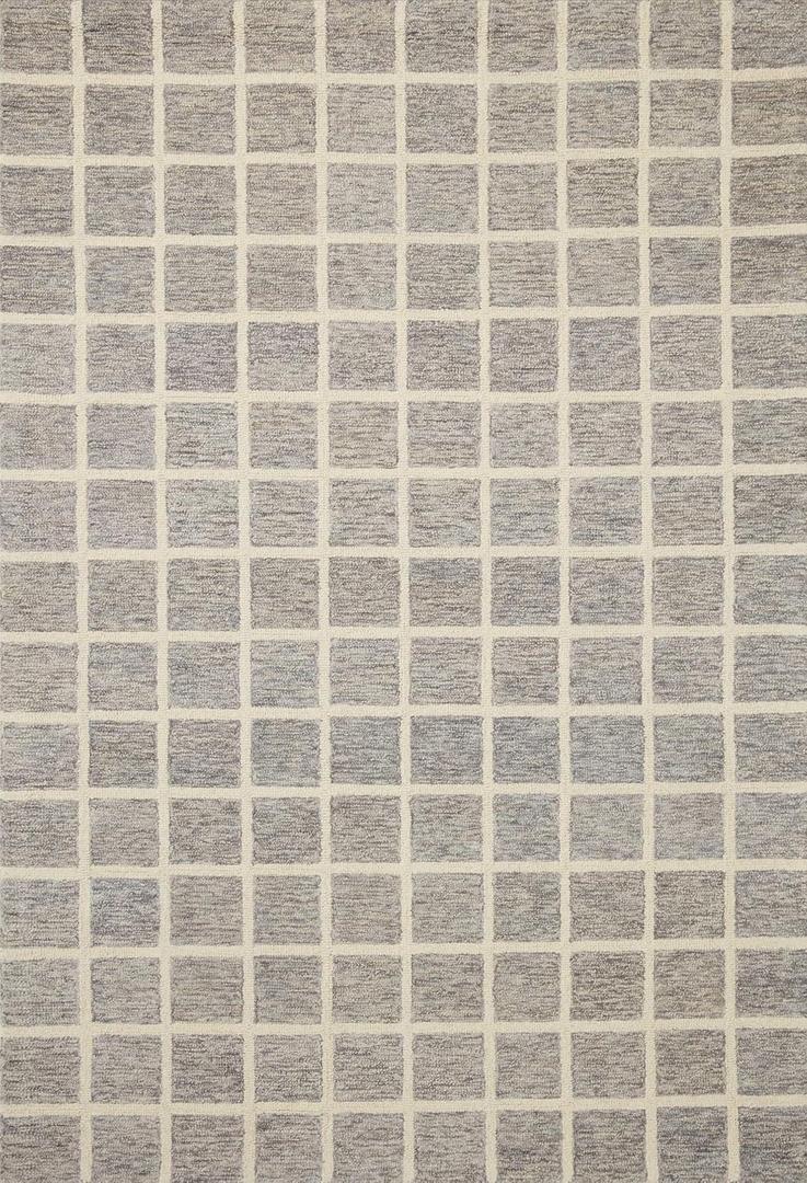 Loloi Chris Loves Julia Polly Collection POL-05 Area Rug 7'-9" x 9'-9" Slate/Ivory Rectangular 0.38" Thick