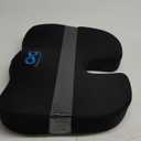 Everlasting Comfort Doctor Recommended Memory Foam Seat Cushion for Office Chairs & Car - Ergonomic Office Desk Accessories - Cushions for Tailbone Pain Relief, Sciatica & Back Support Pillow (Large, 01. Black)