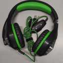 Pacrate Gaming Headset with Microphone for PC, PS4, PS5, Switch, Xbox Series X/S, Noise Cancelling Gaming Headphones with LED Lights for Kids Adults, Black Green