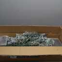 2 Pack 4 Ft Entrance Christmas Tree in Wood-Like Box Base, Artificial Potted Xmas Tree with 60 LEDs Warm White Light Timer Waterproof Battery Box 140 White Tipped Branches Pinecones Berries for Door