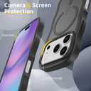 Magnetic for iPhone 17 Pro Case, (Compatible with Magsafe) Curly Wavy Frame Hard Translucent Matte Clear Back Cover for Women Men TPU Bumper Shockproof Phone Case (Black)