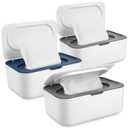 3 Pieces Baby Wipes Dispenser Baby Wipe Holder Container Case with Sealing Design Refillable Box Keeps Wipes Fresh Easy Open and Close for Bathroom Nursery