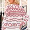 Dokotoo Women's Long Sleeve Crewneck Sweater 2025 Pullover Knit Tops Cozy Sweaters for Women Fall Clothes (Pink, M)