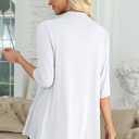 Yincro Women's Casual 3/4 Sleeve Cardigan Lightweight Soft Open Front Cardigans (White, XXXL)