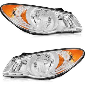 WEELMOTO Headlights for 2007-2009 Hyundai Elantra (NOT FIT HATCHBACK) Headlight Assembly Compatible with 2007 2008 2009 Hyundai Elantra (submodel: GLS, SE) Headlamp Replacement with Bulbs