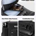SafeDelux Lunch Bag with Combination Lock, Lunch Box for Men Women, Adjustable Shoulder Strap & Leakproof Soft Cooler for Commute, Travel & Gym (Black)