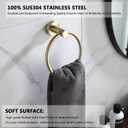 BGL Towel Ring Brushed Gold Stainless Steel 304 Towel Ring Wall Mount Bathroom Towel Holder Round Towel Hanger