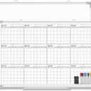 Lincia 36" x 24" Magnetic Horizontal Yearly 12 Month Dry Erase Calendar for Wall 2026 Undated Dry Erase Wall Calendar Planner Aluminum Frame Whiteboard for Home Office Projects Fridge