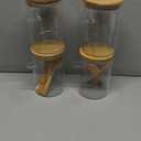 TIPGO Sugar Jar Bath Salt Container  17 oz Glass Jar with Bamboo Lid and Spoon, Sugar Cube Holder and Canister for Countertop, Glass Containers for Coffee Beans, Tea and Overnight Oats (4 Pack)