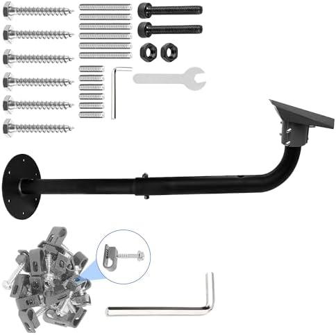 NovaKits Starlink Gen 3 Long Wall Mount, Adjustable Starlink Mounting Kit with Starlink V3 Pipe Adapter, Compatible with Starlink Standard Dish, Black, SLG3-LWM-BK