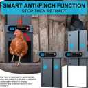 Automatic Chicken Coop Door, Extra Large Size, Anti-Pinch Design,Programmable Timer & Light Sensor Modes, Large LCD Display, Solar Powered Auto Chicken Door Opener with Remote Control (50m)