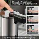 Automatic Soap Dispenser Touchless, 13.5oz/400ml Stainless Steel Electric Sensor Pump with 3 Adjustable Volume, Clog-Free, Water-Resistant for Kitchen, Bathroom, Hotel, and School