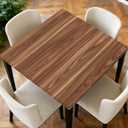 Square Fitted Tablecloth with Elastic Edge Design Table Cover Waterproof Stain-Resistant Wipeable Table Cloth for Kitchen Dining Picnic Patio Outdoor Party Wooden 54x54 Inch
