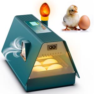 Incubators for Hatching Eggs - Ideal All Ages | Egg Incubator with Automatic Egg Turning and Humidity Control - Integrated Egg Candler - 10 Eggs - Okkobi M10