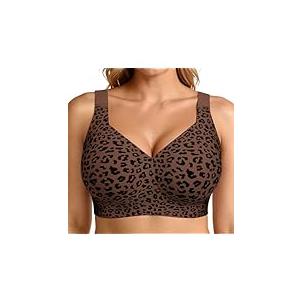 LetsJoli Bras for Women Supportive Wireless Push Up Bra Full Coverage No Underwire Seamless Plus Size for Older Women, Medium