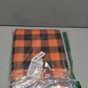 Smiry Rectangle Table Cloth, Waterproof Vinyl Tablecloth with Flannel Backing, Wipeable Buffalo Plaid Table Cover for Dining, Indoor and Outdoor (Orange & Black, 52"x70")