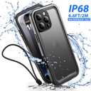 SPORTLINK for iPhone 16 Pro Waterproof Case - Shockproof Dustproof Case with Built-in Clear Screen Protector, Full Body Heavy Duty Sealed Protective Cover for i Phone 16 Pro 6.3" Black