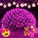 JMEXSUSS 200 LED Pink Net Lights Outdoor Mesh Lights, 8 Modes 9.8ft x 6.6ft Net Light for Bushes Plug in, Waterproof Bush Light for Wedding Ceiling Christmas (Pink)