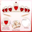 party greeting Valentine's Day Queen Costume Accessories Valentines Party Accessories Gold Queen Crown Headband Choker Wand Red Hearts Earrings Costume Kit for Valentine's Day Cosplay Carnival