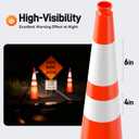 HiGiant 36 Inch Traffic Cones 5 Pack, Orange Safety Cone with Weighted Base, High-Visibility and Impact-Resistant, for Parking, Road Construction, Drivers Training, Driveway