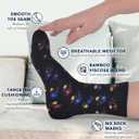 Pembrook Ankle Diabetic Socks for Women & Men - 4 Pairs Flowers, Moisture-Wicking Non Binding Socks Women, Neuropathy and Edema, Stretchy Wide Top