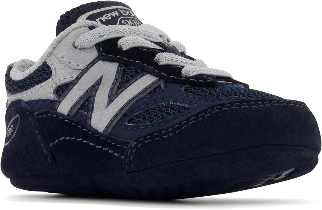 New Balance Kids' 990 V6 Lace-up Sneaker (5 X-Wide Toddler, Navy/Silver)