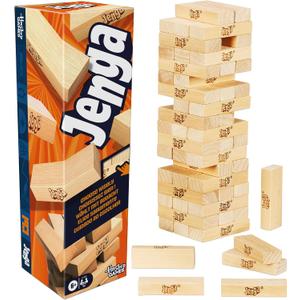 Official Hasbro Games Jenga Game | Digital Die for 6 More Ways to Play | Original Wood Block Game | Stacking Tower | Ages 6+ | 1+ Players | Party Games, 7.9 Cm X 7.9 Cm X 0.1 Cm