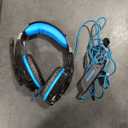 BENGOO G9000 Stereo Gaming Headset for PS4 PC Xbox One PS5 Controller, Noise Cancelling Over Ear Headphones with Mic, LED Light, 7.1 Surround Sound, Soft Memory Earmuffs for Nintendo Xbox Series X|S (Blue)