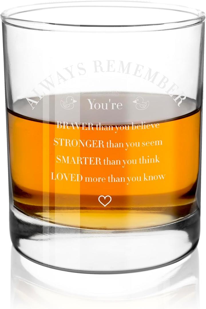 Inspirational Gifts for Women - Birthday Gifts for Women Whiskey Glasses 10oz Duck Gift Encouragement Motivational Affirmation Cheer Up Encouraging Christmas Thank You Gift for Friends