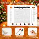Jumbo Thanksgiving Word Search Poster Giant 36"x24" Wall Game with 50 Words Giant Thanksgiving Word Search Giant Word Search Poster Thanksgiving Game for Family Holiday Party decorations(Thanksgiving)