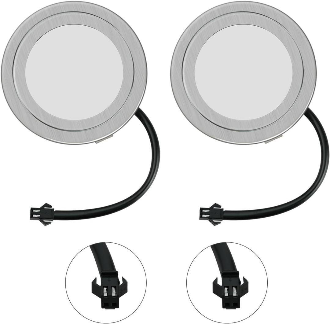 2 Pack Range Hood Lights with SM Socket DC 12V 1.5W 6500K Hole Closet Range Hood LED Light Recessed Stove Hood Light Bulb Replacement, SM Socket