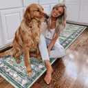 Ileading Vintage Runner Rug for Hallway,Machine Washable Carpet Runners with Rubber Backing,Non Slip Kitchen Floor Mat for Entryway Bedroom Laundry Living Room(Dark Blue 2x6ft)