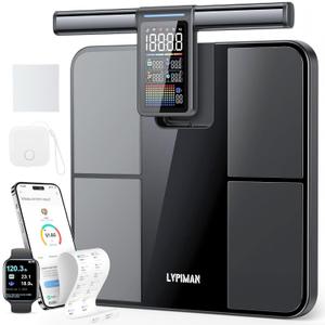 Smart Scale for Body Weight and Fat, 57 Body Composition Metrics, BMI, Muscle Mass, 8-Electrode Digital Bathroom Scale, 485lbs Capacity, with 5.25-Inch VA Color Screen & Retractable Handle
