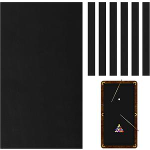 Mixweer Billiard Cloth 8.53ft Pool Table Felt with 6 Cloth Strips Pre Cut Pool Table for Home Clubs Bars Indoor Sports Game (Black)
