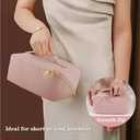 Louenhide Lucinda Woven Cosmetic Case Pink | Vegan Leather Travel Bag